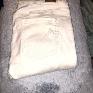 American eagle cropped white jeans